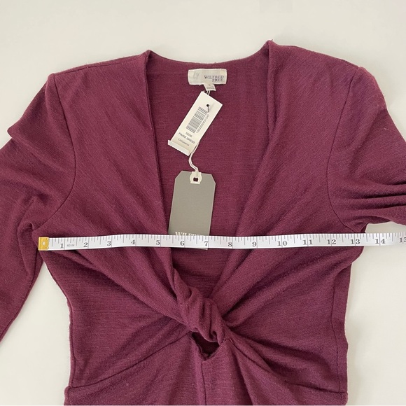 Aritzia Wilfred Free Paige Twist Front Longsleeve Dress in Cardamon NWT - Picture 14 of 15